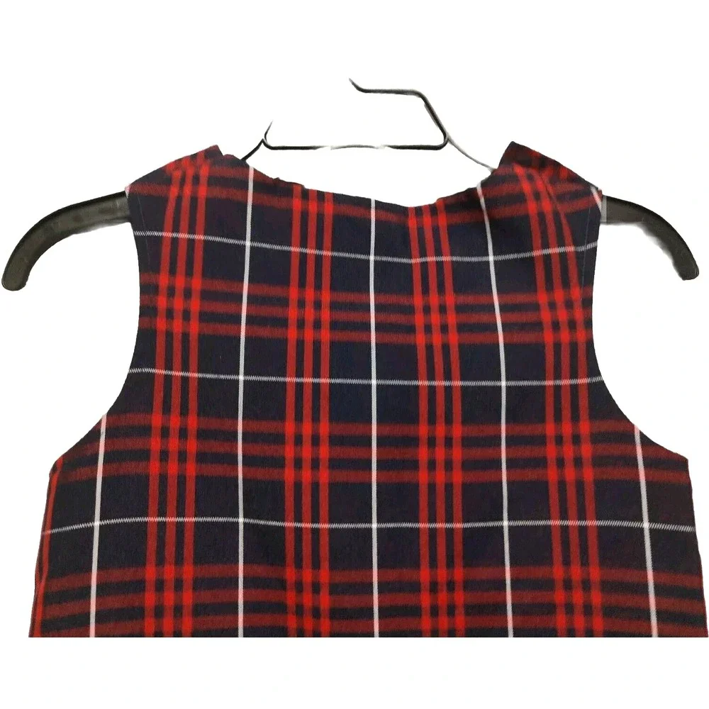 PARKER UNIFORM Girls Sz 10 Red & Blue Plaid‎ Pleated Jumper Dress Private School